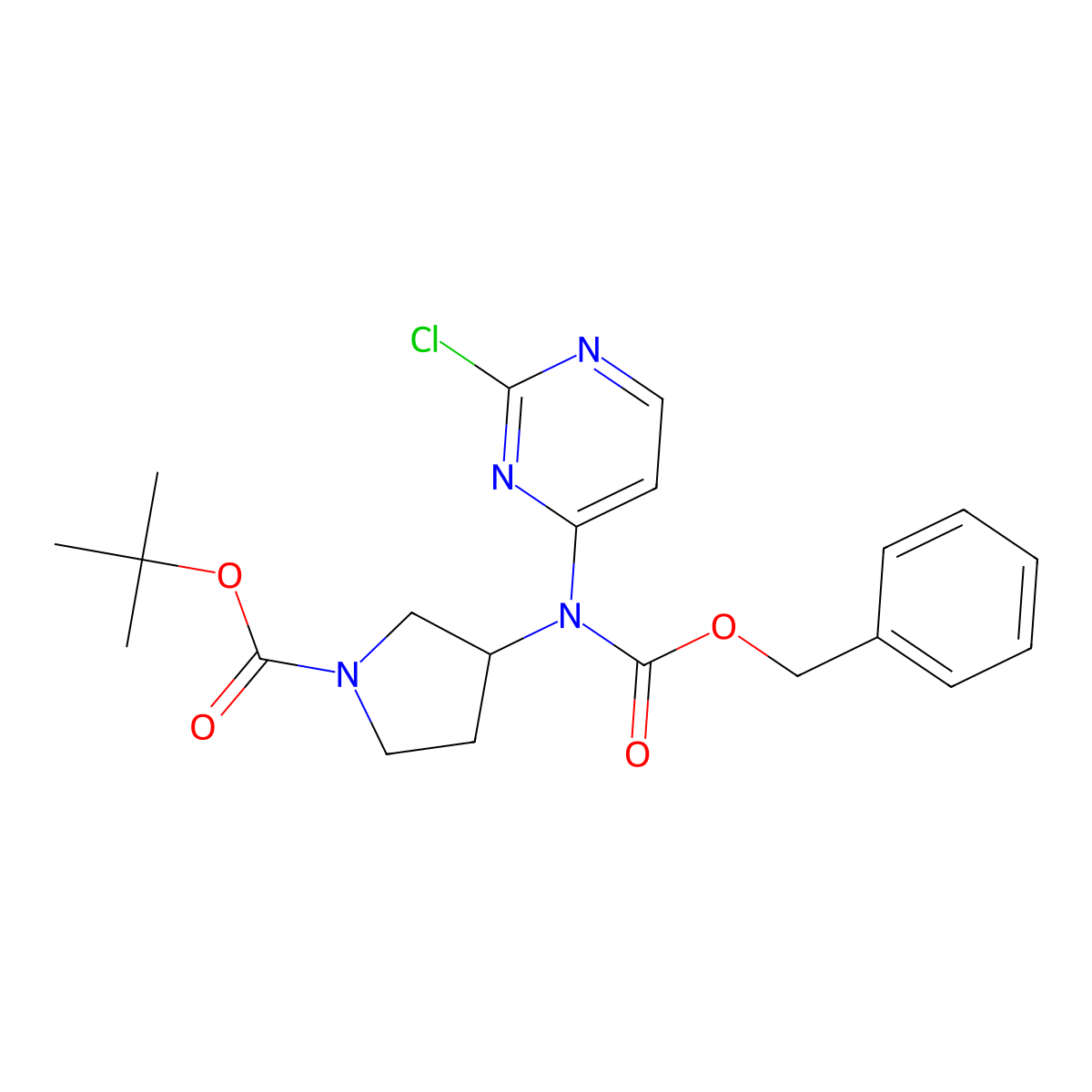 Tert-butyl 3-{[(benzyloxy)carbonyl](2-chloropyrimidin-4-yl)amino}pyrrolidine-1-carboxylate molecular structure, CAS 2680682-92-0