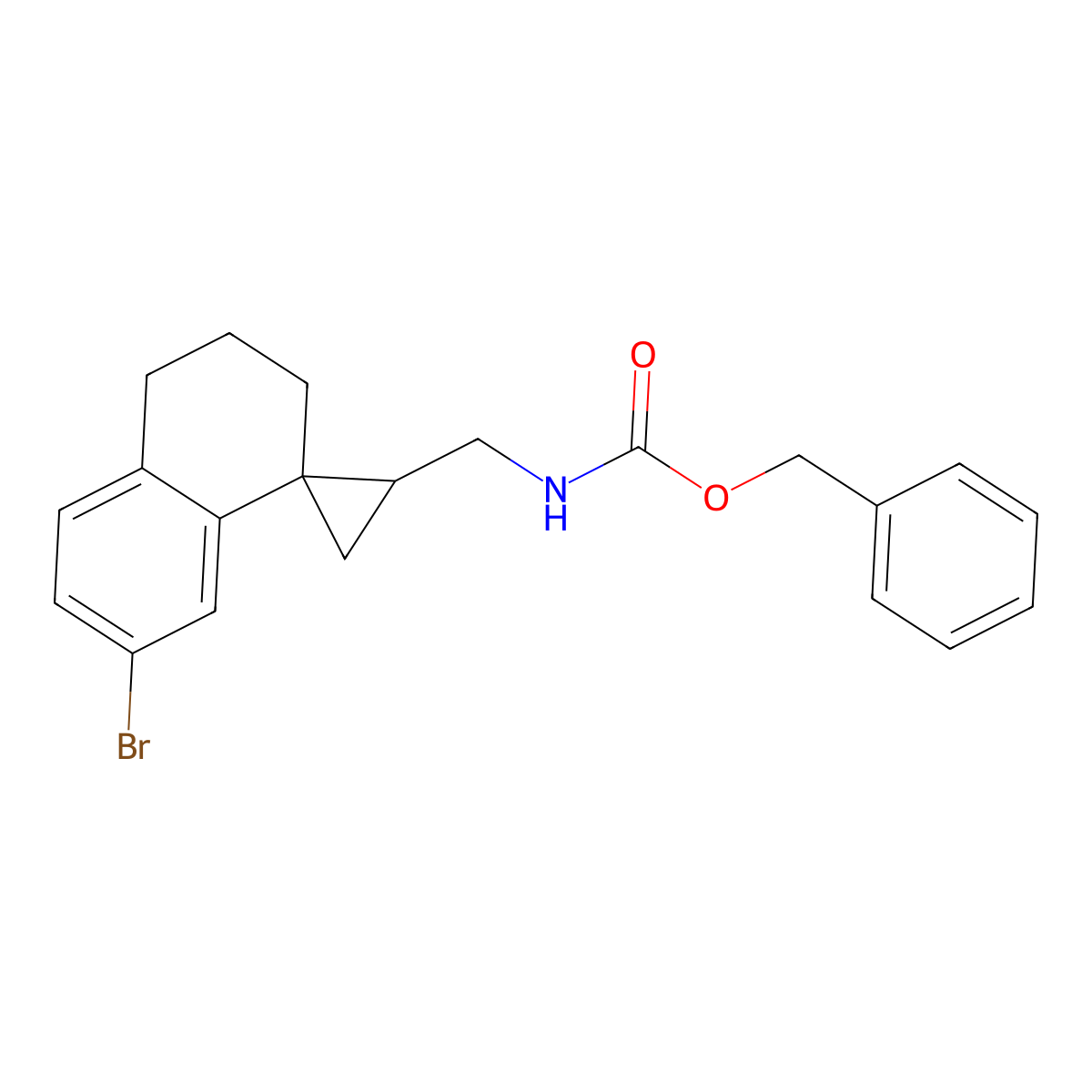 benzyl N-({7'-bromo-3',4'-dihydro-2'H-spiro[cyclopropane-1,1'-naphthalen]-2-yl}methyl)carbamate molecular structure, CAS 2680682-96-4