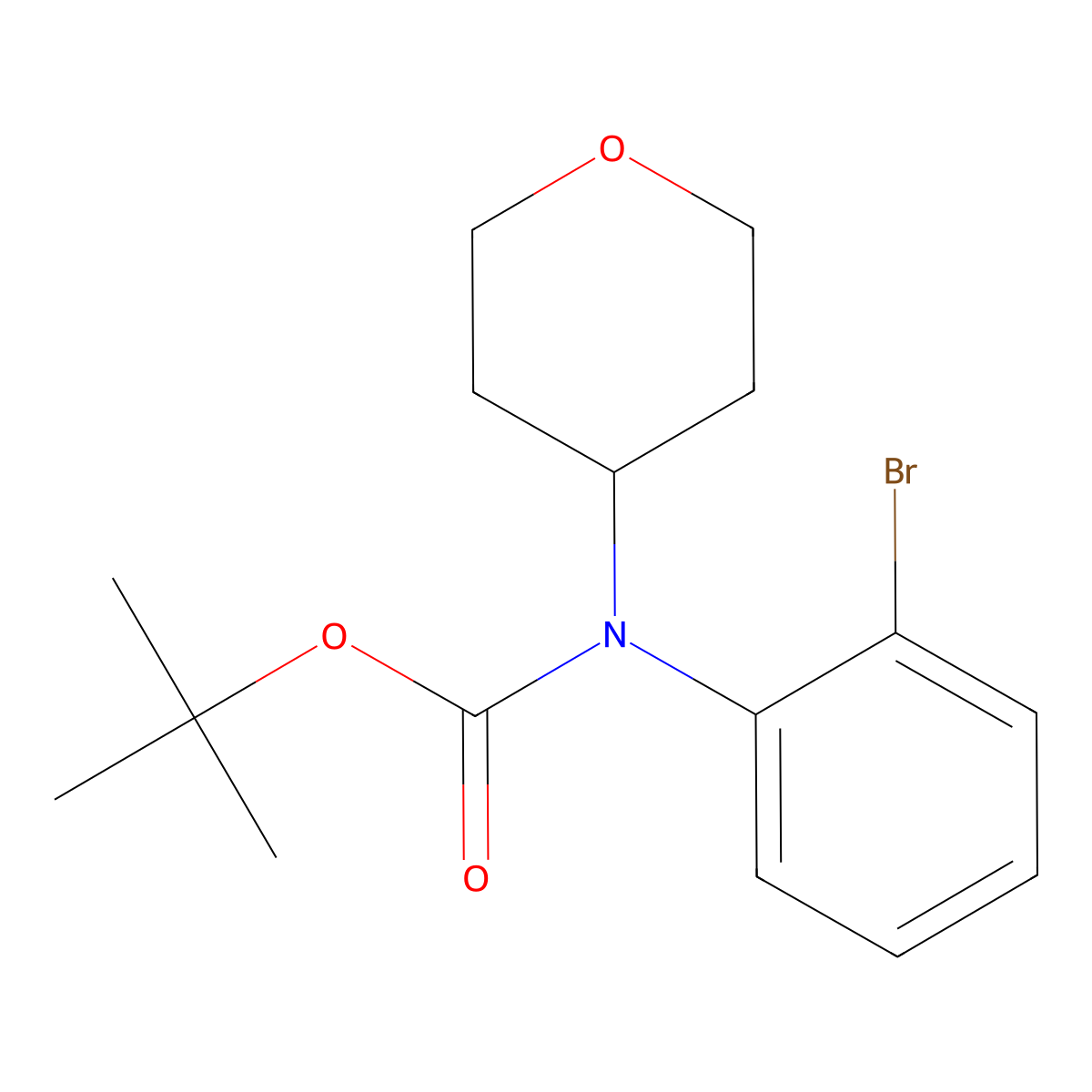 tert-butyl N-(2-bromophenyl)-N-(oxan-4-yl)carbamate molecular structure, CAS 2680683-00-3