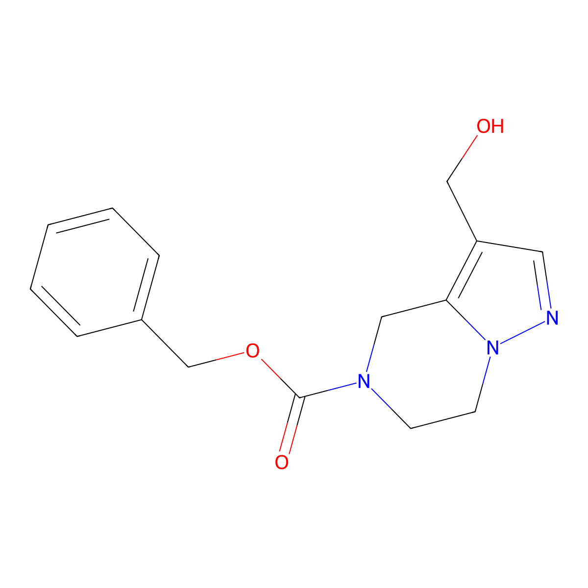 benzyl 3-(hydroxymethyl)-4H,5H,6H,7H-pyrazolo[1,5-a]pyrazine-5-carboxylate molecular structure, CAS 2680683-14-9