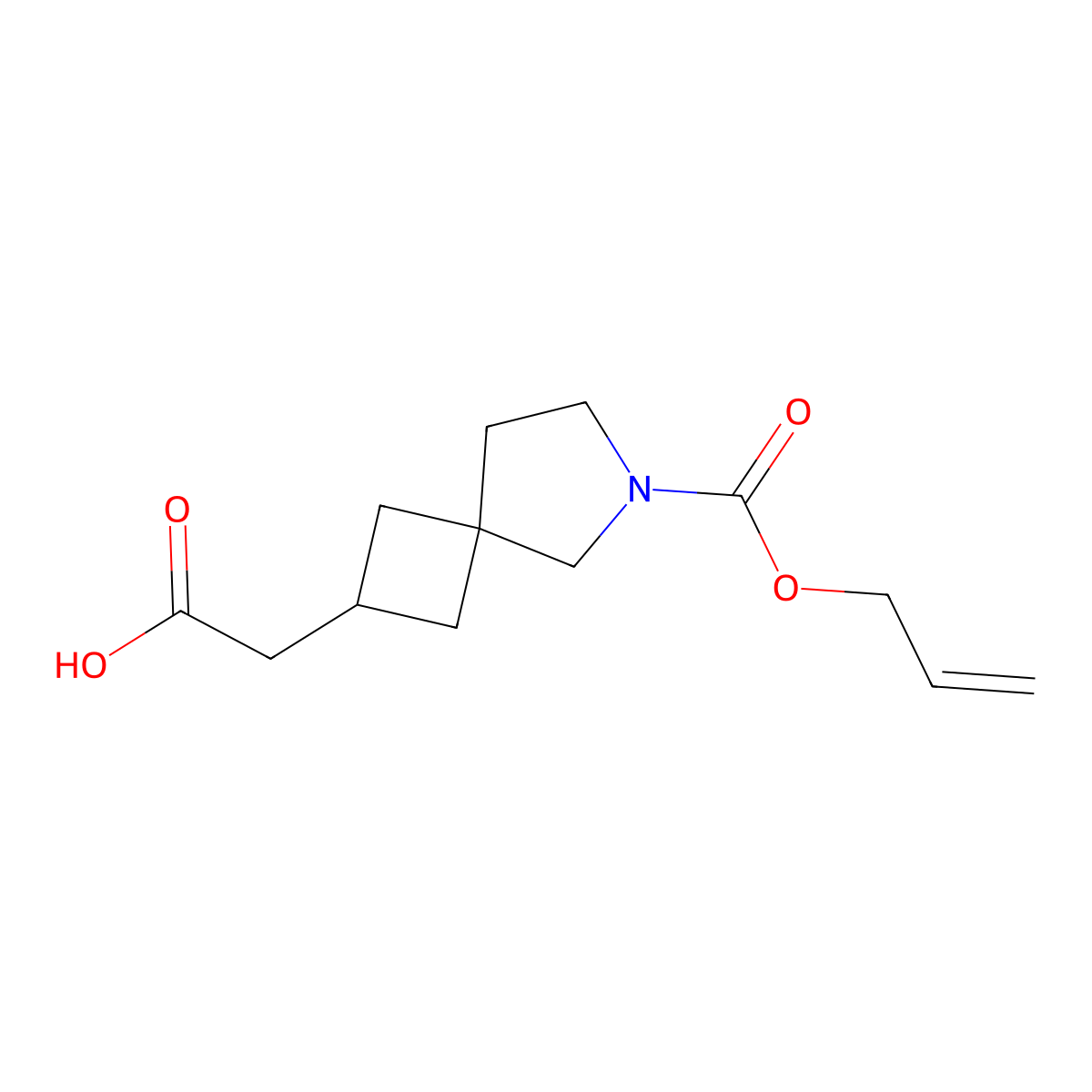 2-{6-[(Prop-2-en-1-yloxy)carbonyl]-6-azaspiro[3.4]octan-2-yl}acetic acid molecular structure, CAS 2680683-19-4