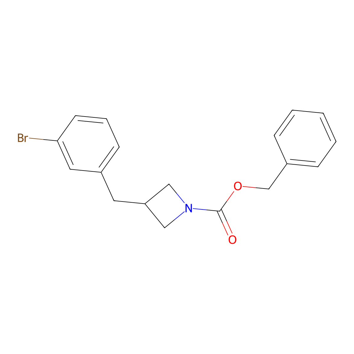 Benzyl 3-[(3-bromophenyl)methyl]azetidine-1-carboxylate molecular structure, CAS 2680683-20-7