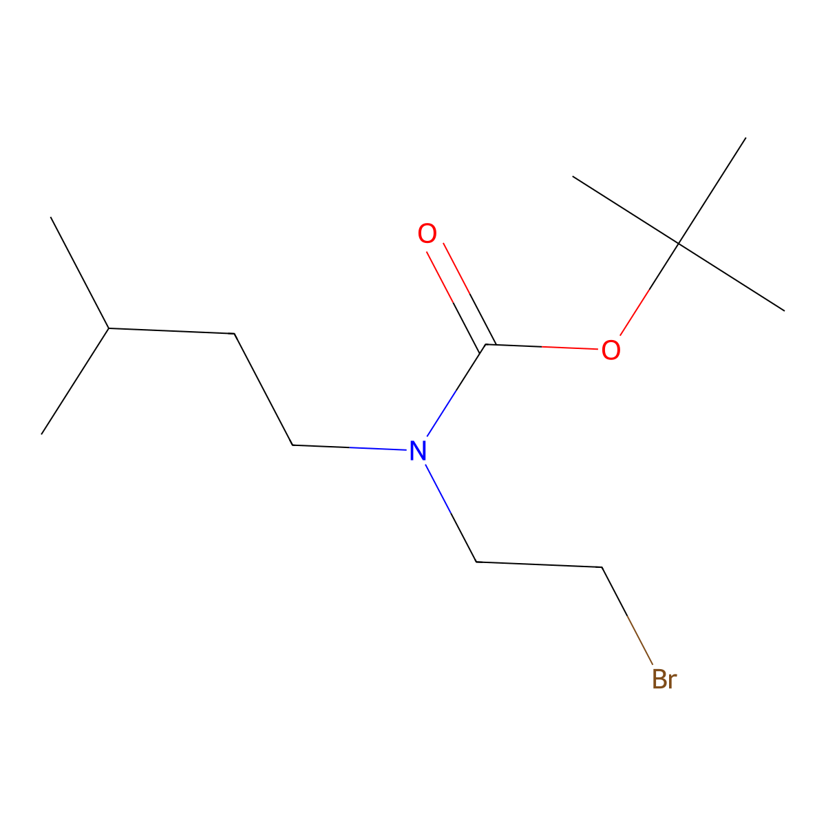 tert-butyl N-(2-bromoethyl)-N-(3-methylbutyl)carbamate molecular structure, CAS 2680683-27-4
