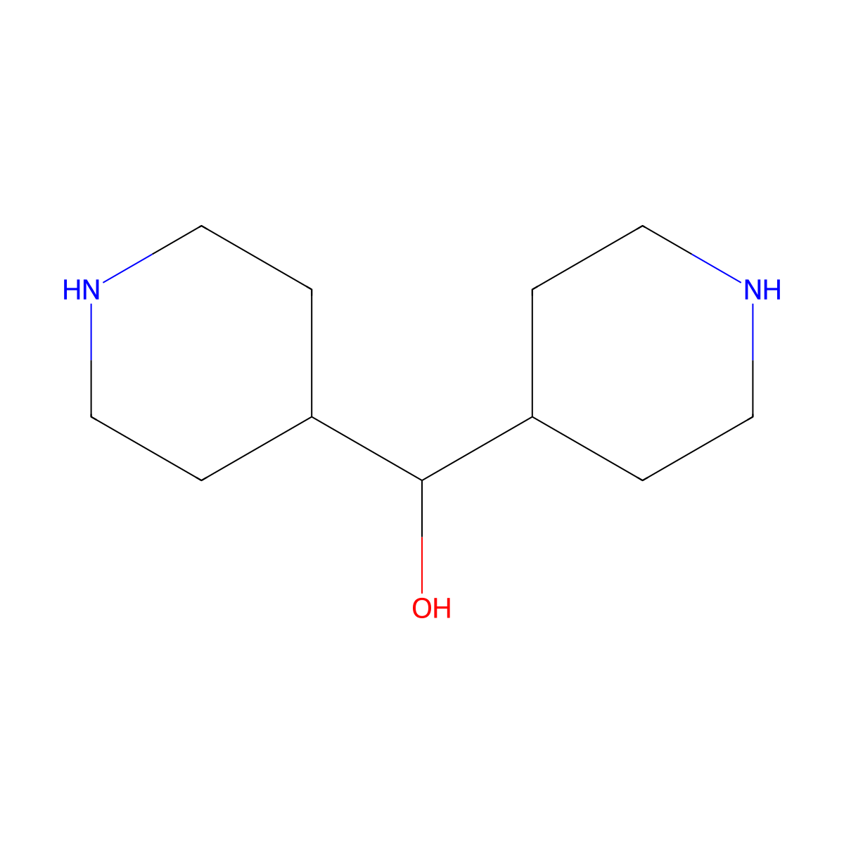 Bis(piperidin-4-yl)methanol molecular structure, CAS 2680683-33-2