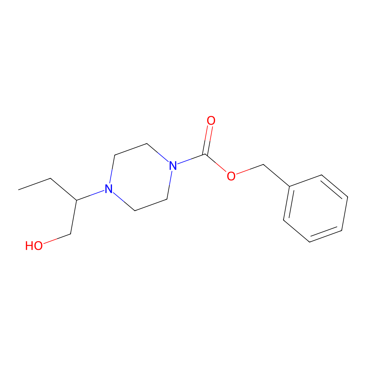 Benzyl 4-(1-hydroxybutan-2-yl)piperazine-1-carboxylate molecular structure, CAS 2680683-35-4