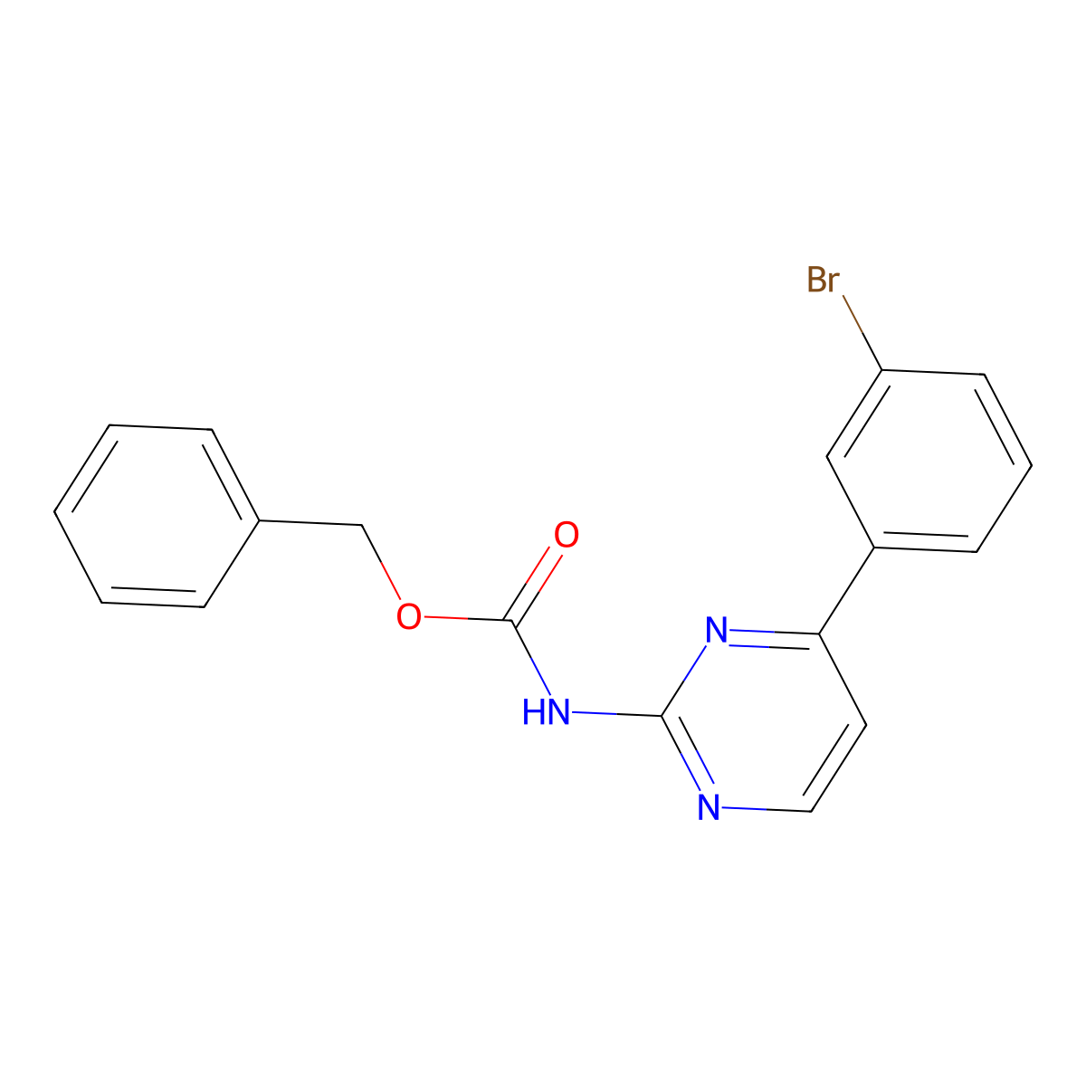 benzyl N-[4-(3-bromophenyl)pyrimidin-2-yl]carbamate molecular structure, CAS 2680683-37-6