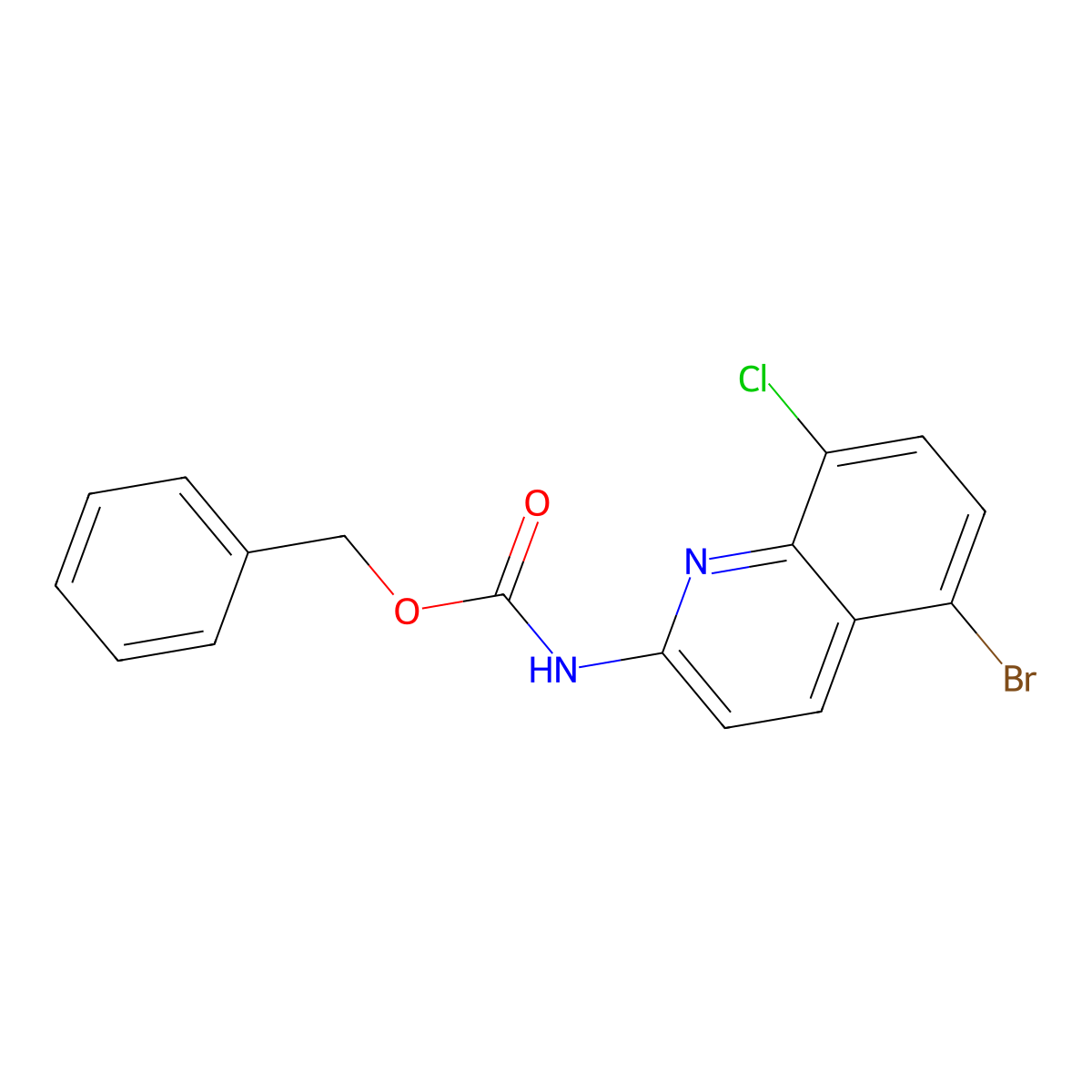 benzyl N-(5-bromo-8-chloroquinolin-2-yl)carbamate molecular structure, CAS 2680683-41-2