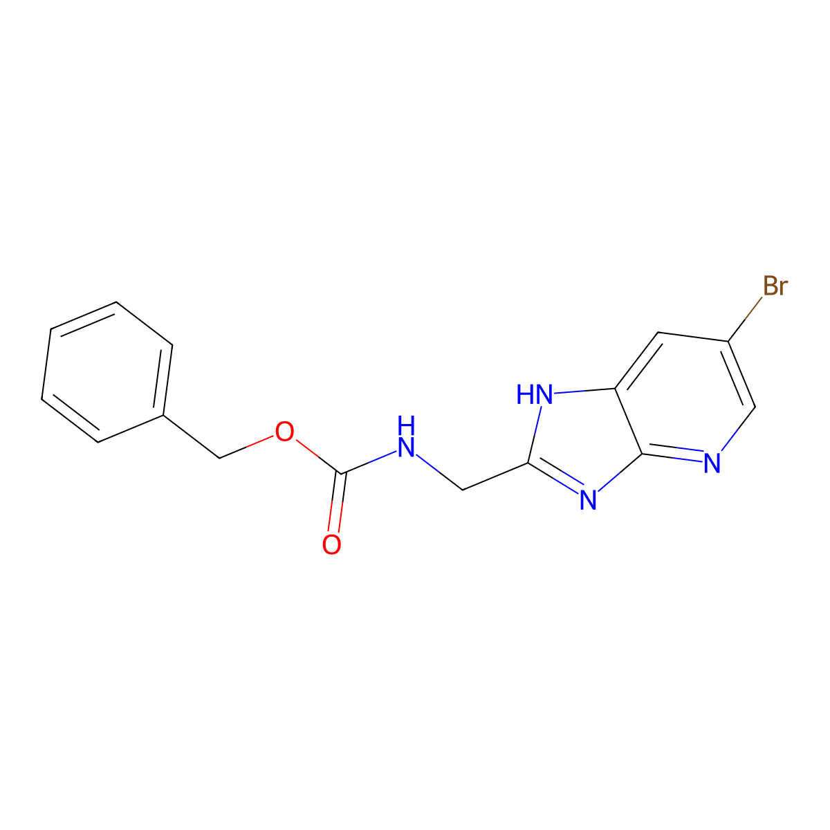 benzyl N-({6-bromo-1H-imidazo[4,5-b]pyridin-2-yl}methyl)carbamate molecular structure, CAS 2680683-50-3