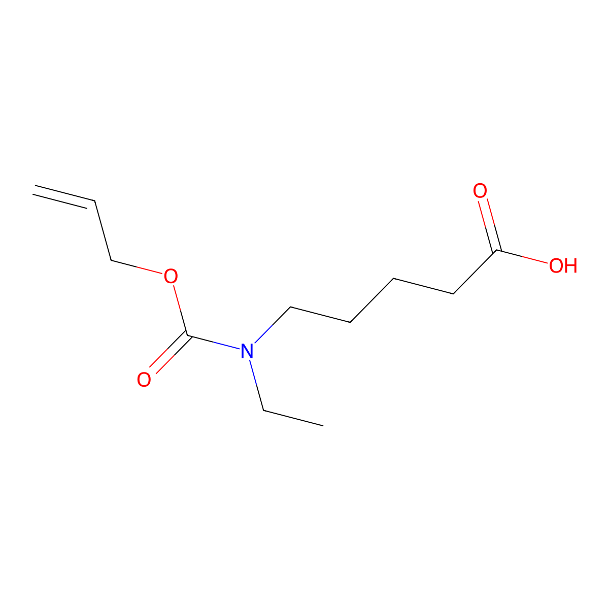5-{Ethyl[(prop-2-en-1-yloxy)carbonyl]amino}pentanoic acid molecular structure, CAS 2680683-52-5