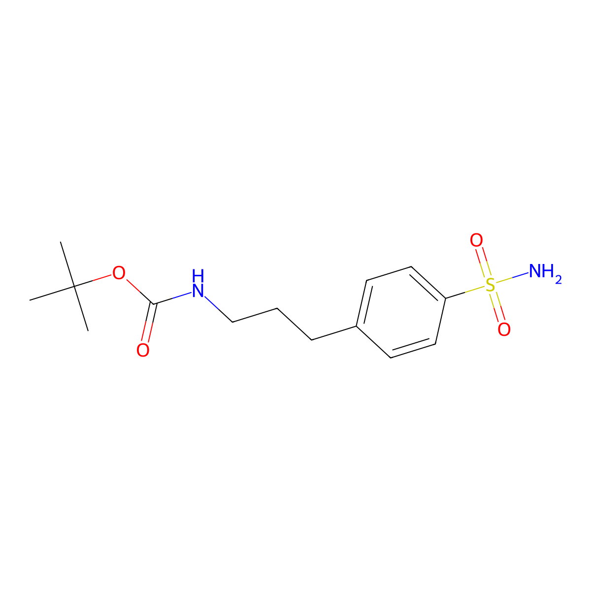 tert-butyl N-[3-(4-sulfamoylphenyl)propyl]carbamate molecular structure, CAS 2680683-55-8