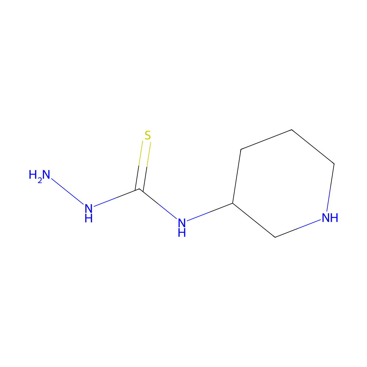 3-Amino-1-(piperidin-3-yl)thiourea molecular structure, CAS 2680683-58-1