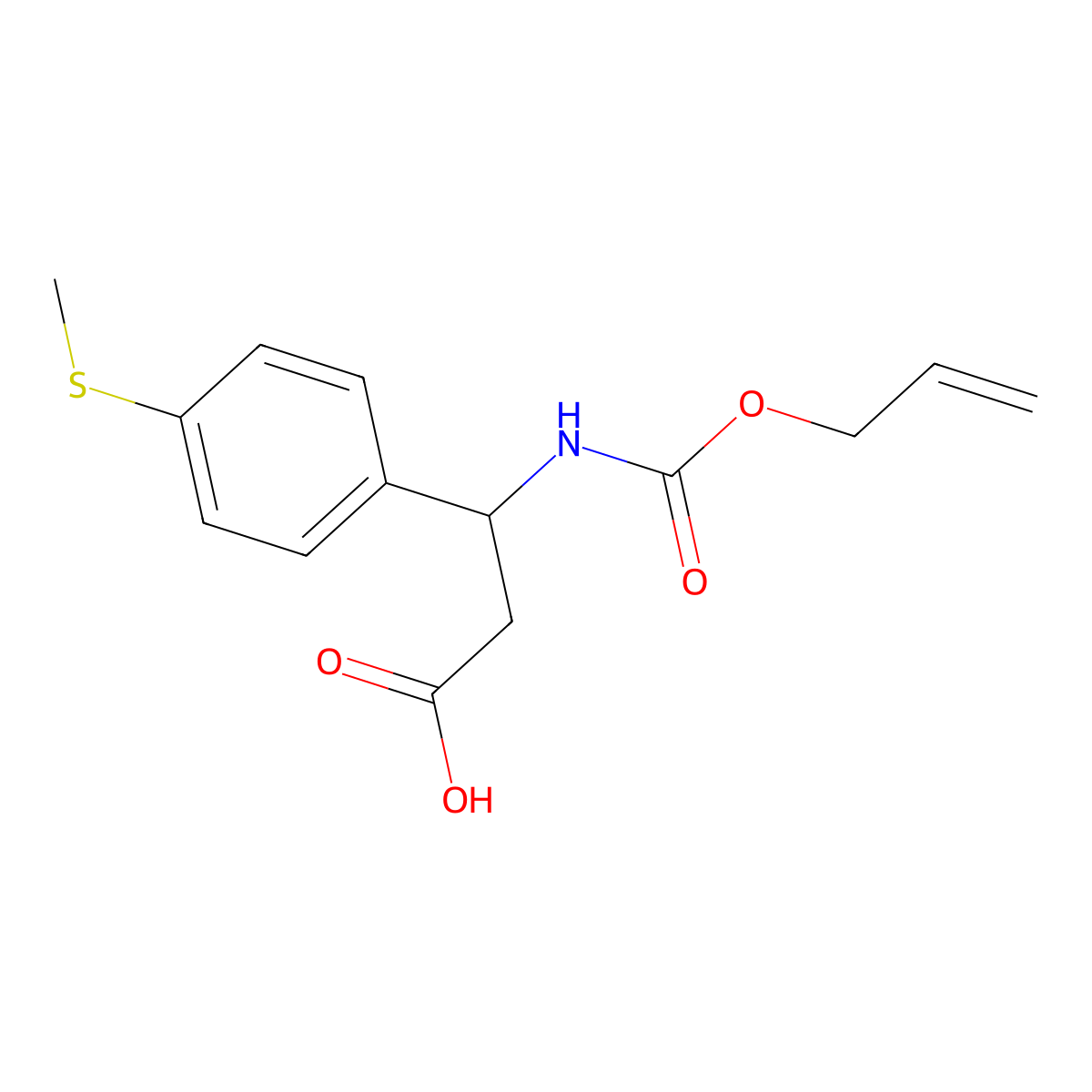 3-[4-(Methylsulfanyl)phenyl]-3-{[(prop-2-en-1-yloxy)carbonyl]amino}propanoic acid molecular structure, CAS 2680683-60-5