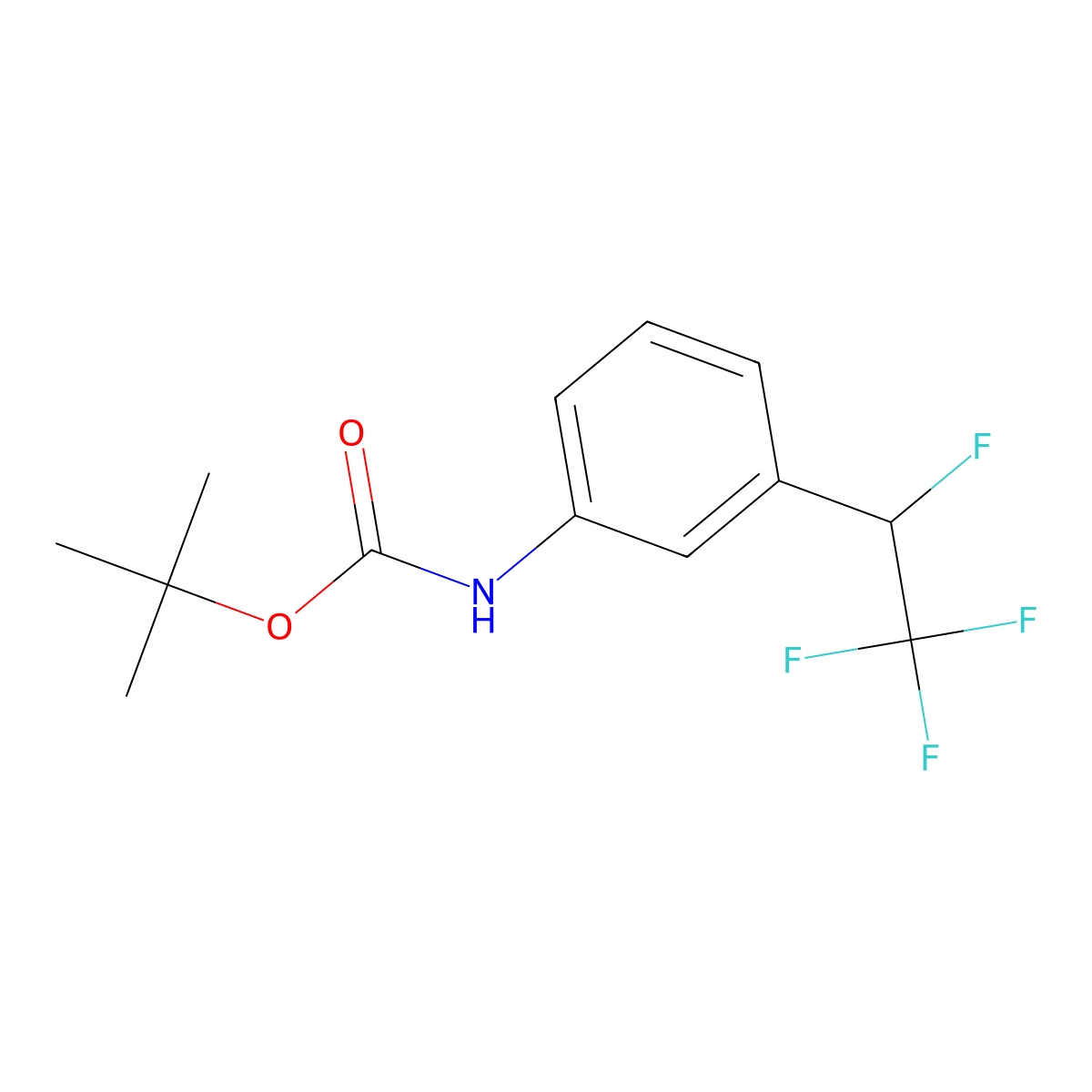 tert-butyl N-[3-(1,2,2,2-tetrafluoroethyl)phenyl]carbamate molecular structure, CAS 2680683-68-3