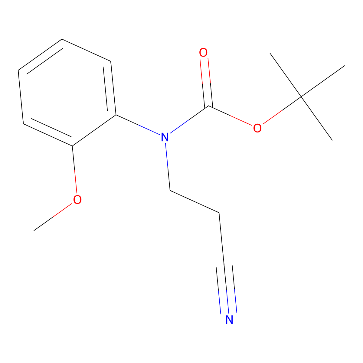 tert-butyl N-(2-cyanoethyl)-N-(2-methoxyphenyl)carbamate molecular structure, CAS 2680683-72-9