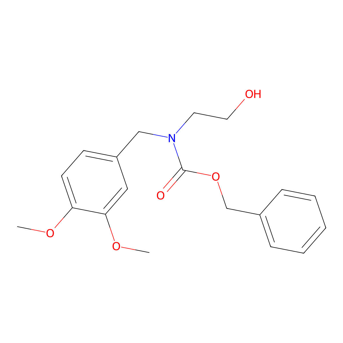 benzyl N-[(3,4-dimethoxyphenyl)methyl]-N-(2-hydroxyethyl)carbamate molecular structure, CAS 2680683-92-3
