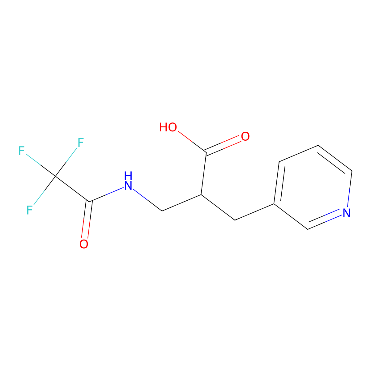 2-[(Pyridin-3-yl)methyl]-3-(2,2,2-trifluoroacetamido)propanoic acid molecular structure, CAS 2680683-98-9