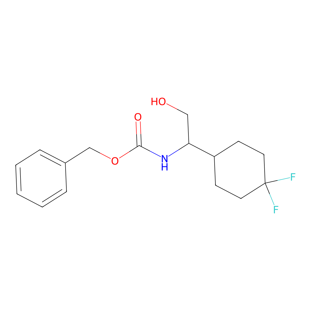benzyl N-[1-(4,4-difluorocyclohexyl)-2-hydroxyethyl]carbamate molecular structure, CAS 2680683-99-0