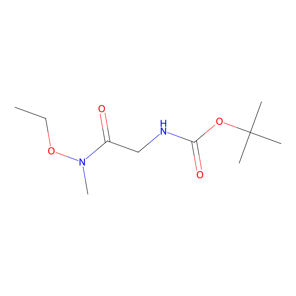 tert-butyl N-{[ethoxy(methyl)carbamoyl]methyl}carbamate molecular structure, CAS 2680684-00-6