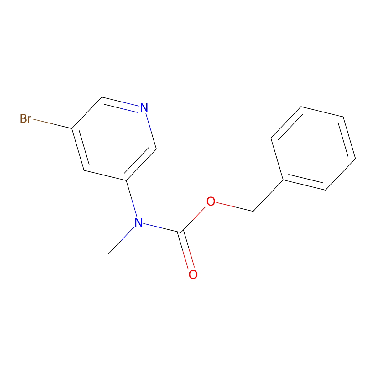 benzyl N-(5-bromopyridin-3-yl)-N-methylcarbamate molecular structure, CAS 2680684-06-2