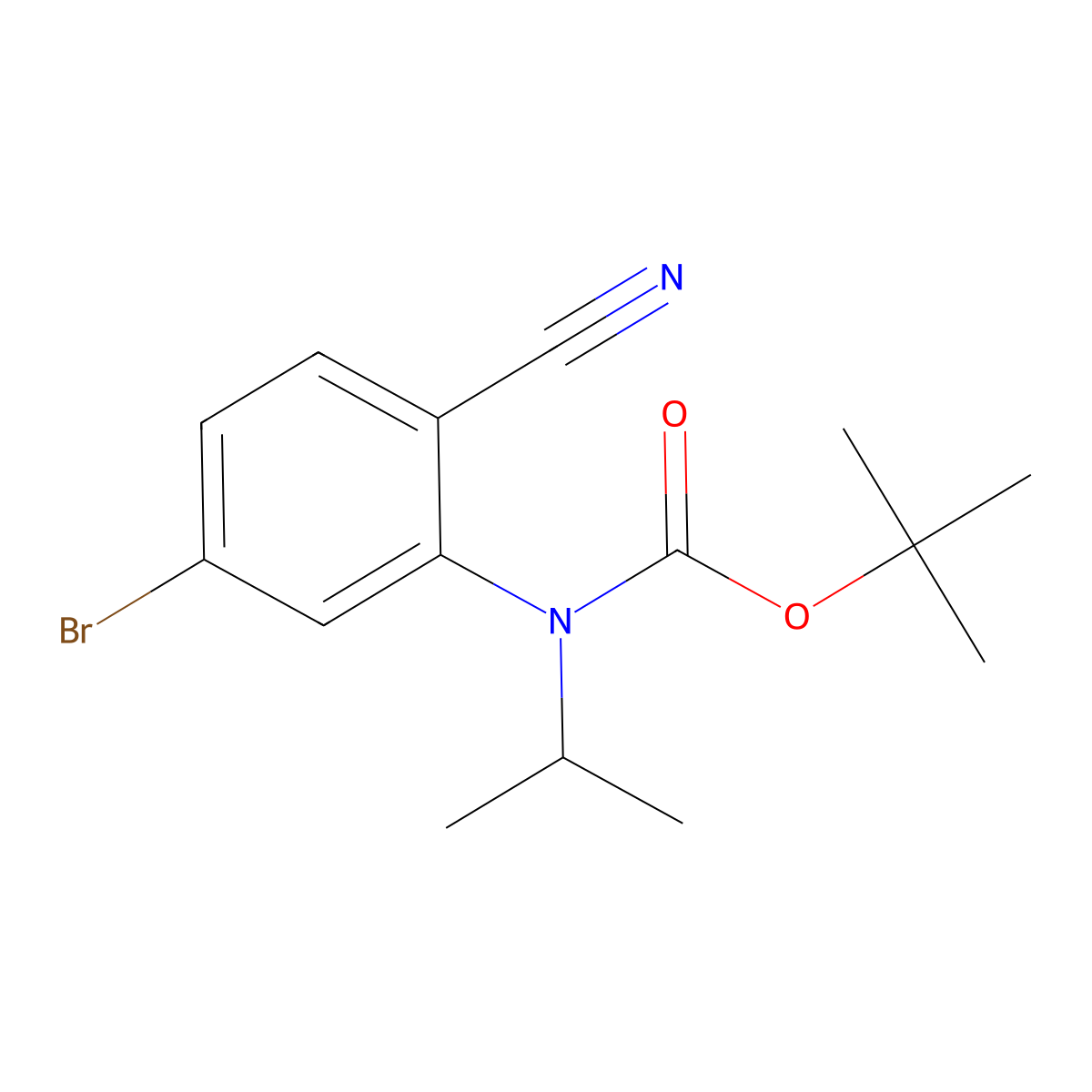 tert-butyl N-(5-bromo-2-cyanophenyl)-N-(propan-2-yl)carbamate molecular structure, CAS 2680684-09-5