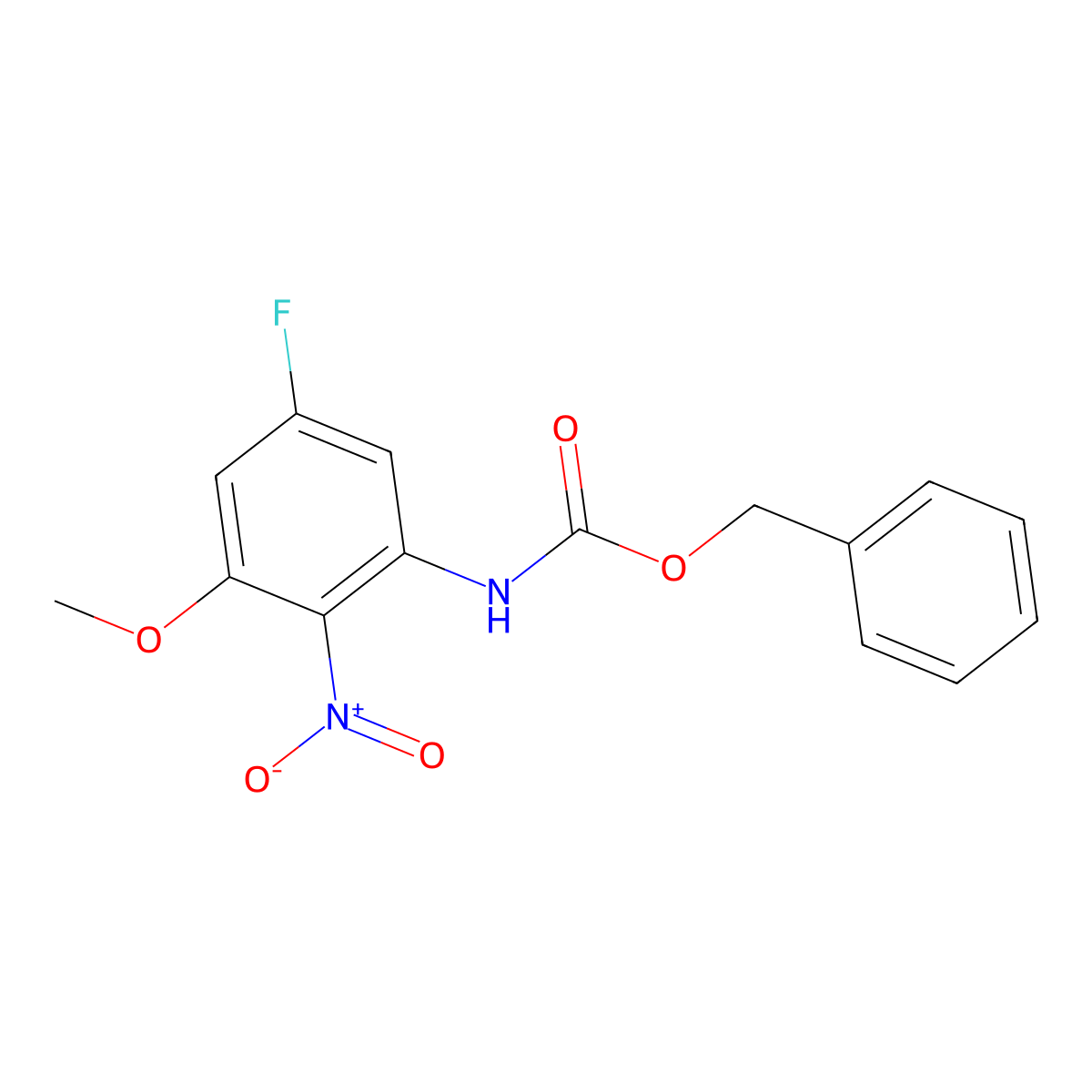 benzyl N-(5-fluoro-3-methoxy-2-nitrophenyl)carbamate molecular structure, CAS 2680684-13-1