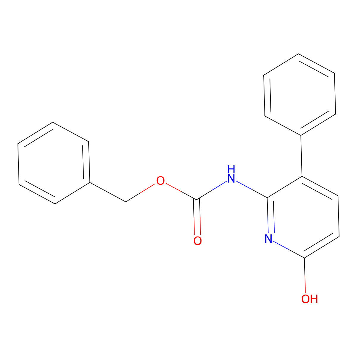 benzyl N-(6-hydroxy-3-phenylpyridin-2-yl)carbamate molecular structure, CAS 2680684-16-4