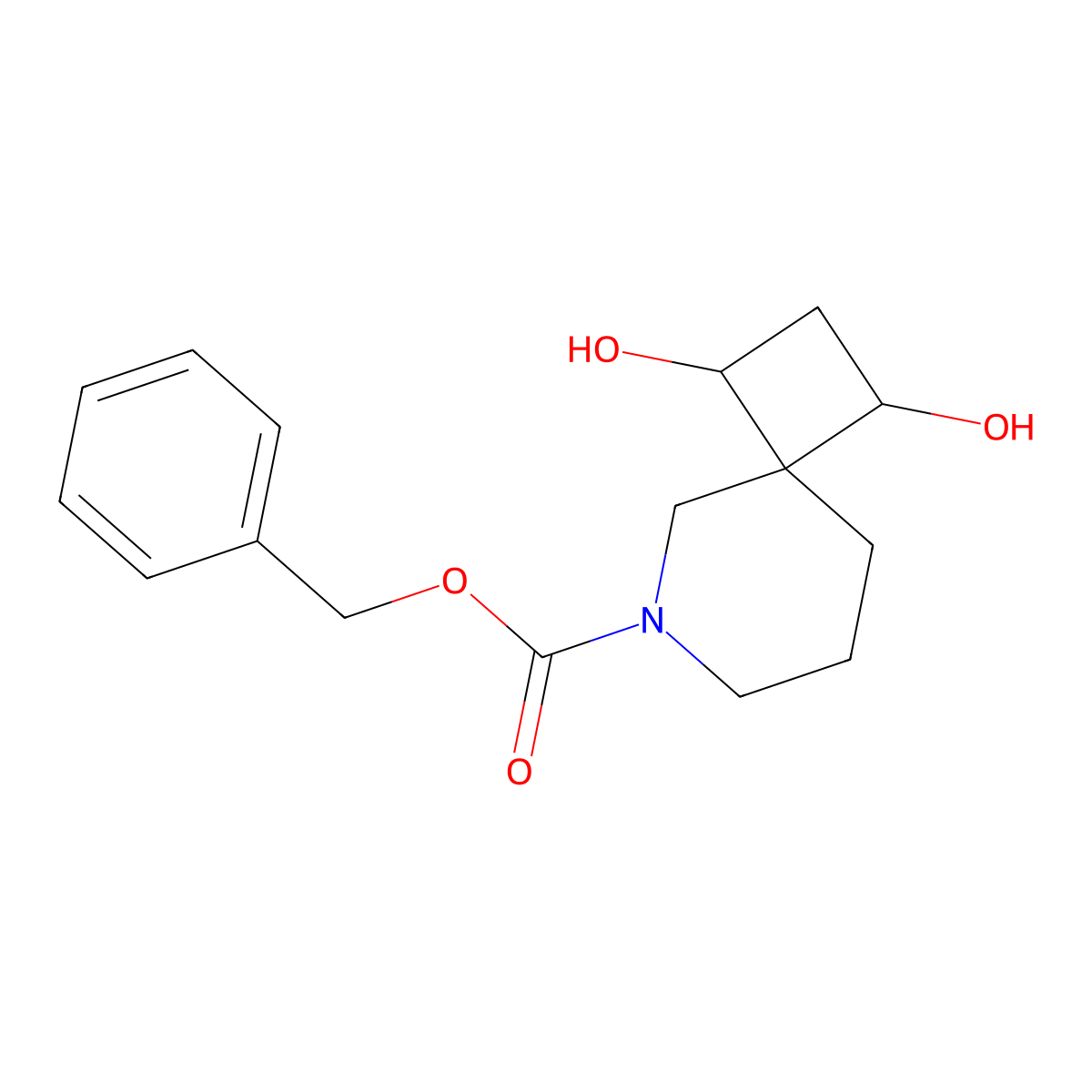 Benzyl 1,3-dihydroxy-6-azaspiro[3.5]nonane-6-carboxylate molecular structure, CAS 2680684-25-5