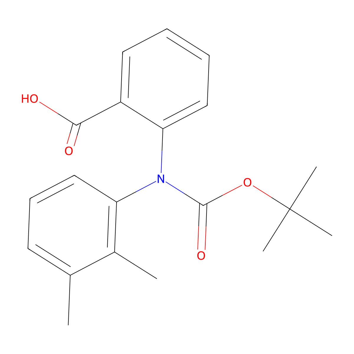 2-{[(Tert-butoxy)carbonyl](2,3-dimethylphenyl)amino}benzoic acid molecular structure, CAS 2680684-28-8