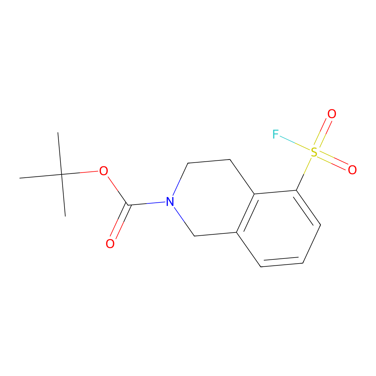 Tert-butyl 5-(fluorosulfonyl)-1,2,3,4-tetrahydroisoquinoline-2-carboxylate molecular structure, CAS 2680684-29-9