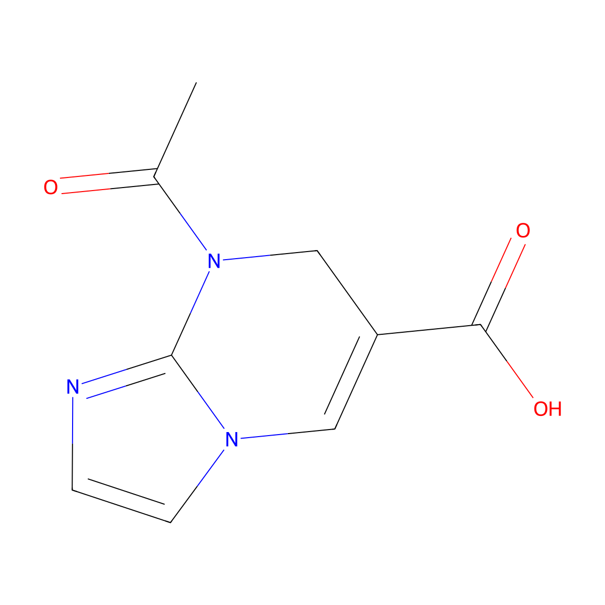 8-acetyl-7H,8H-imidazo[1,2-a]pyrimidine-6-carboxylic acid molecular structure, CAS 2680684-30-2