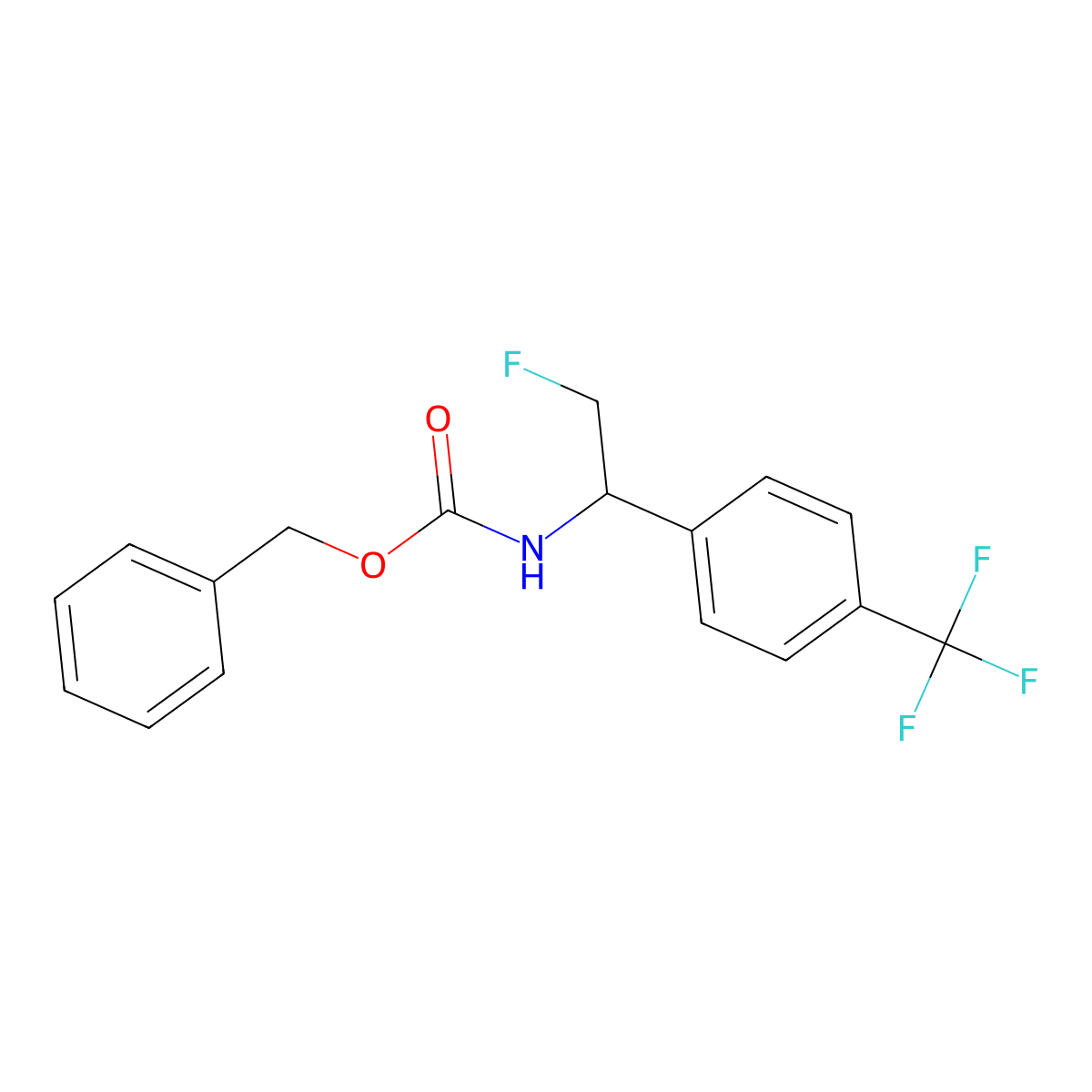 benzyl N-{2-fluoro-1-[4-(trifluoromethyl)phenyl]ethyl}carbamate molecular structure, CAS 2680684-40-4