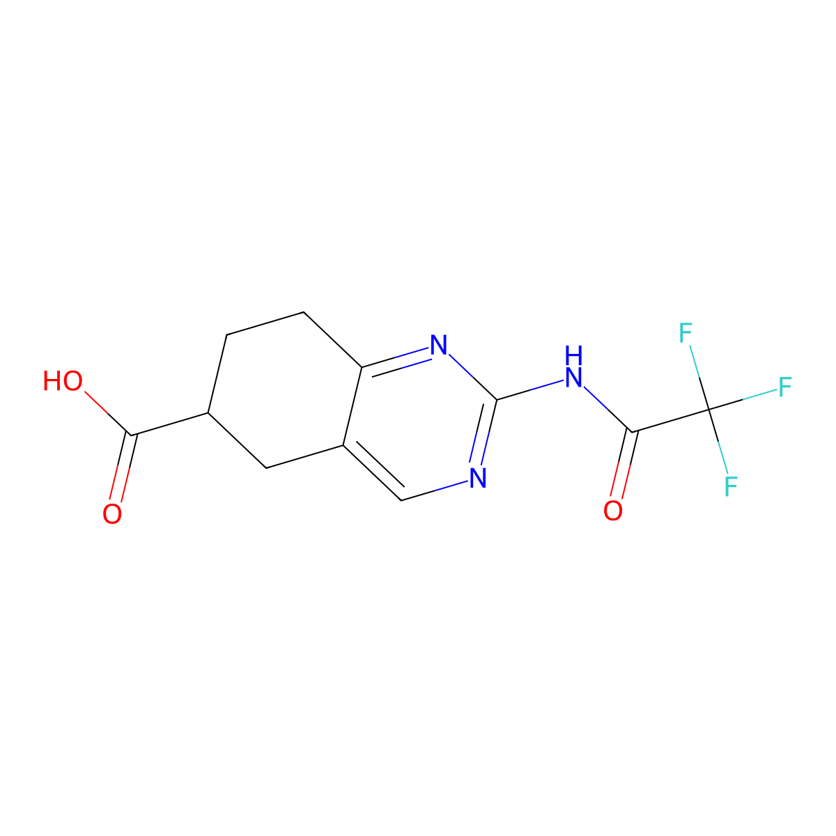 2-(2,2,2-Trifluoroacetamido)-5,6,7,8-tetrahydroquinazoline-6-carboxylic acid molecular structure, CAS 2680684-46-0