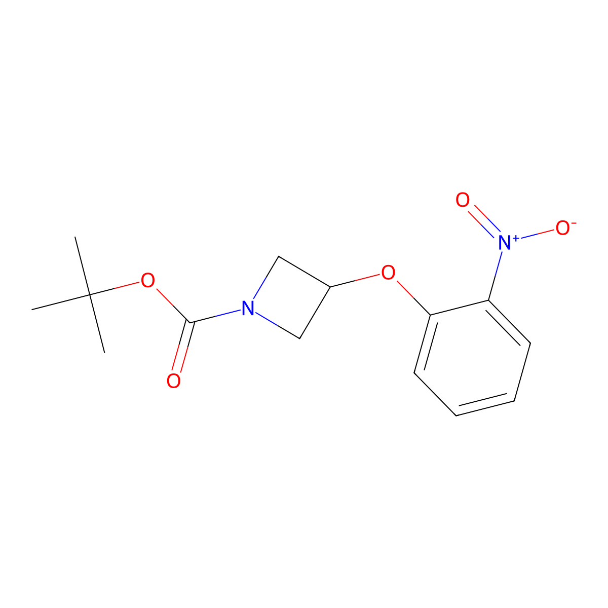 Tert-butyl 3-(2-nitrophenoxy)azetidine-1-carboxylate molecular structure, CAS 2680684-53-9