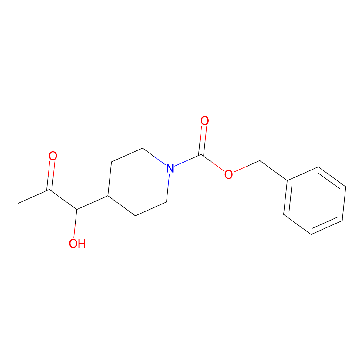 Benzyl 4-(1-hydroxy-2-oxopropyl)piperidine-1-carboxylate molecular structure, CAS 2680684-55-1