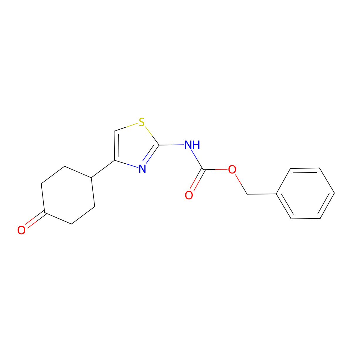 benzyl N-[4-(4-oxocyclohexyl)-1,3-thiazol-2-yl]carbamate molecular structure, CAS 2680684-56-2
