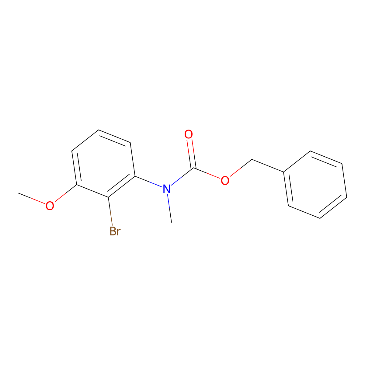 benzyl N-(2-bromo-3-methoxyphenyl)-N-methylcarbamate molecular structure, CAS 2680684-62-0