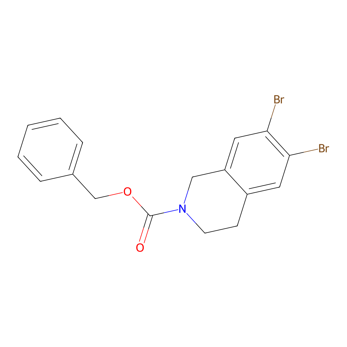 Benzyl 6,7-dibromo-1,2,3,4-tetrahydroisoquinoline-2-carboxylate molecular structure, CAS 2680684-64-2