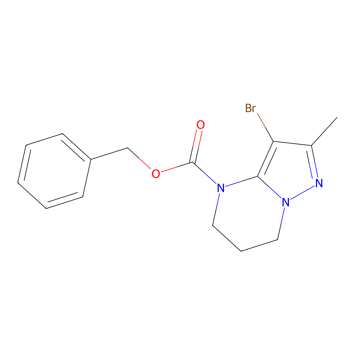 benzyl 3-bromo-2-methyl-4H,5H,6H,7H-pyrazolo[1,5-a]pyrimidine-4-carboxylate molecular structure, CAS 2680684-70-0