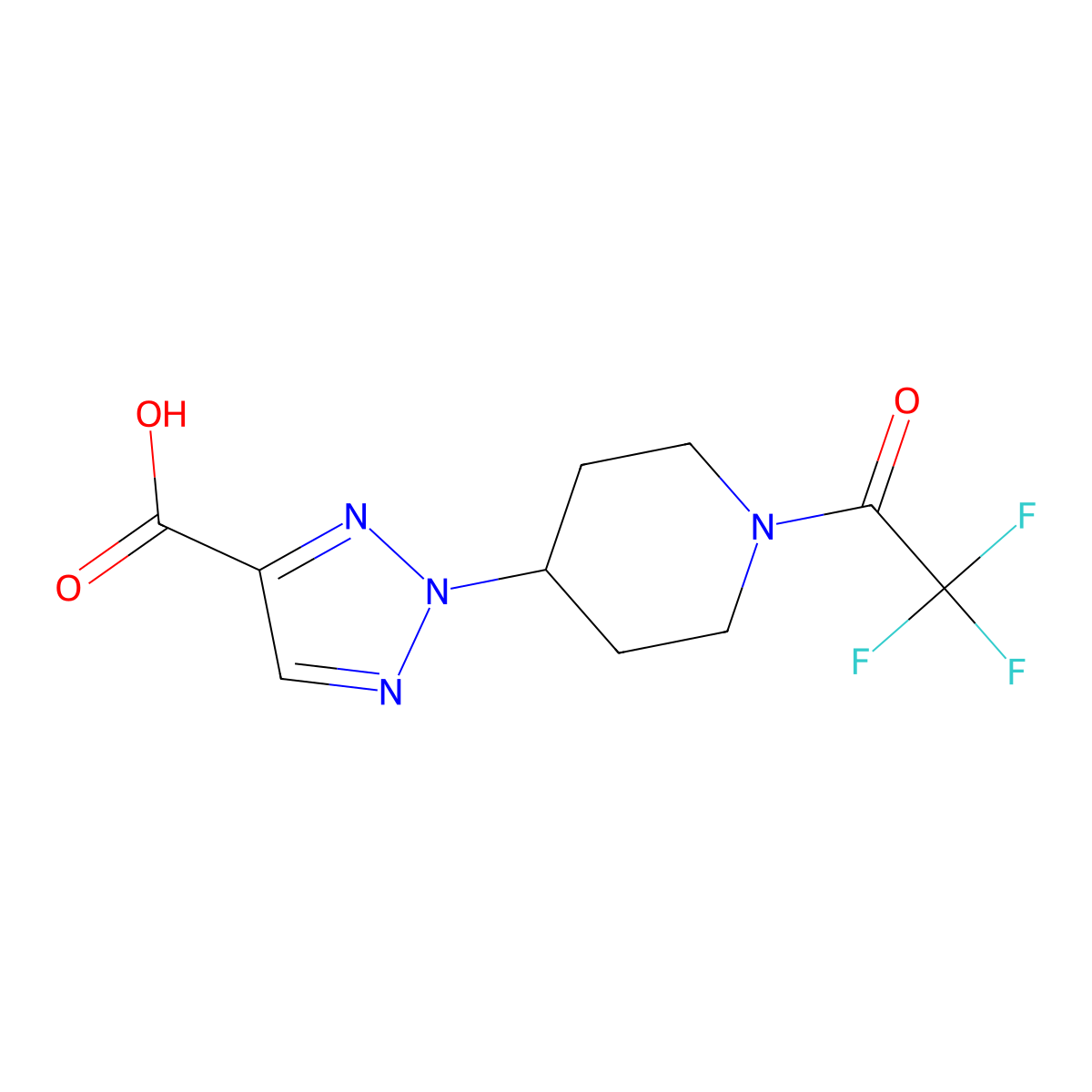 2-[1-(2,2,2-trifluoroacetyl)piperidin-4-yl]-2H-1,2,3-triazole-4-carboxylic acid molecular structure, CAS 2680684-71-1
