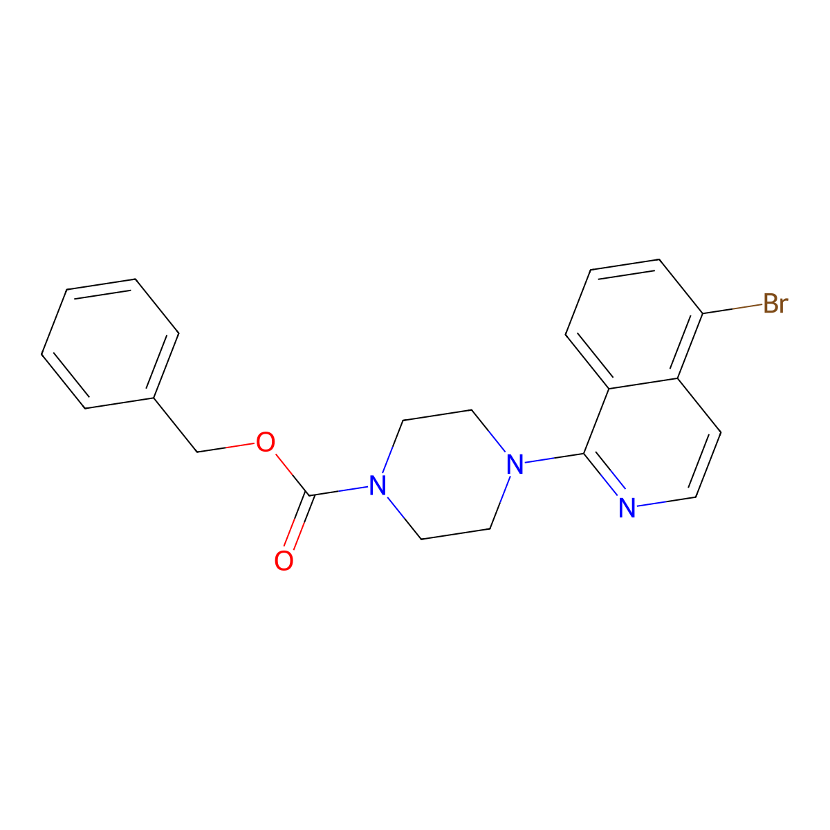Benzyl 4-(5-bromoisoquinolin-1-yl)piperazine-1-carboxylate molecular structure, CAS 2680684-72-2
