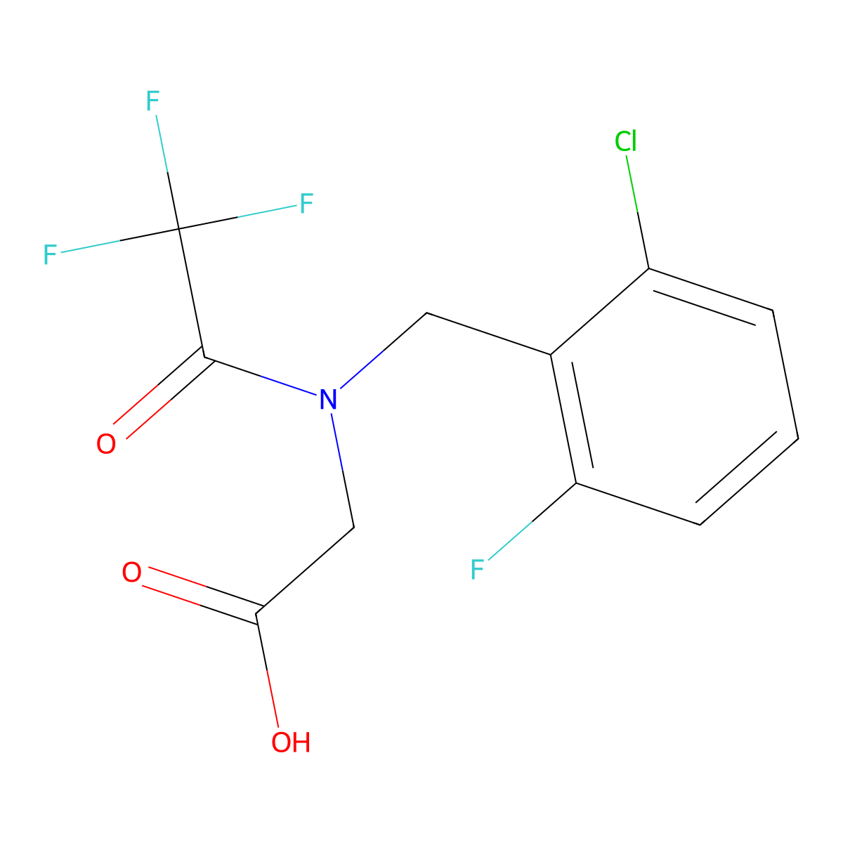 2-{N-[(2-chloro-6-fluorophenyl)methyl]-2,2,2-trifluoroacetamido}acetic acid molecular structure, CAS 2680684-77-7