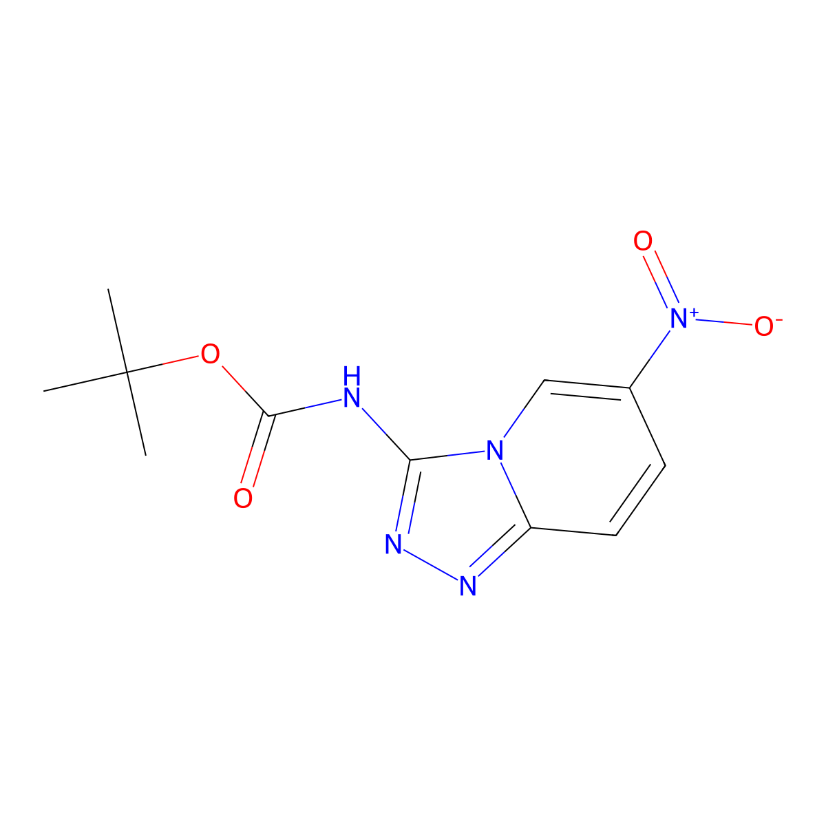 tert-butyl N-{6-nitro-[1,2,4]triazolo[4,3-a]pyridin-3-yl}carbamate molecular structure, CAS 2680684-86-8