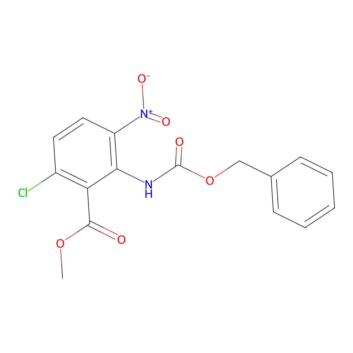 Methyl 2-{[(benzyloxy)carbonyl]amino}-6-chloro-3-nitrobenzoate molecular structure, CAS 2680684-90-4