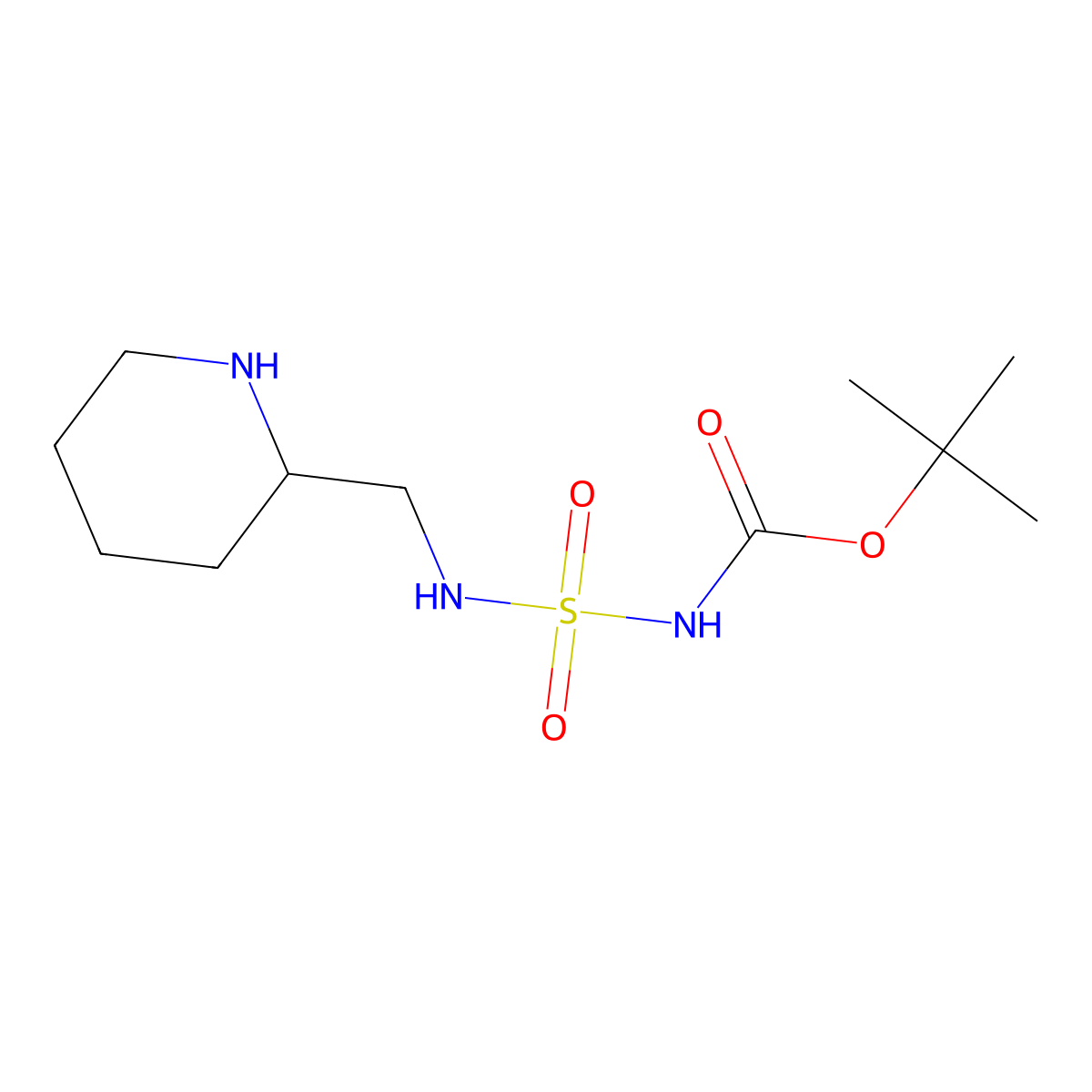 tert-butyl N-{[(piperidin-2-yl)methyl]sulfamoyl}carbamate molecular structure, CAS 2680684-92-6