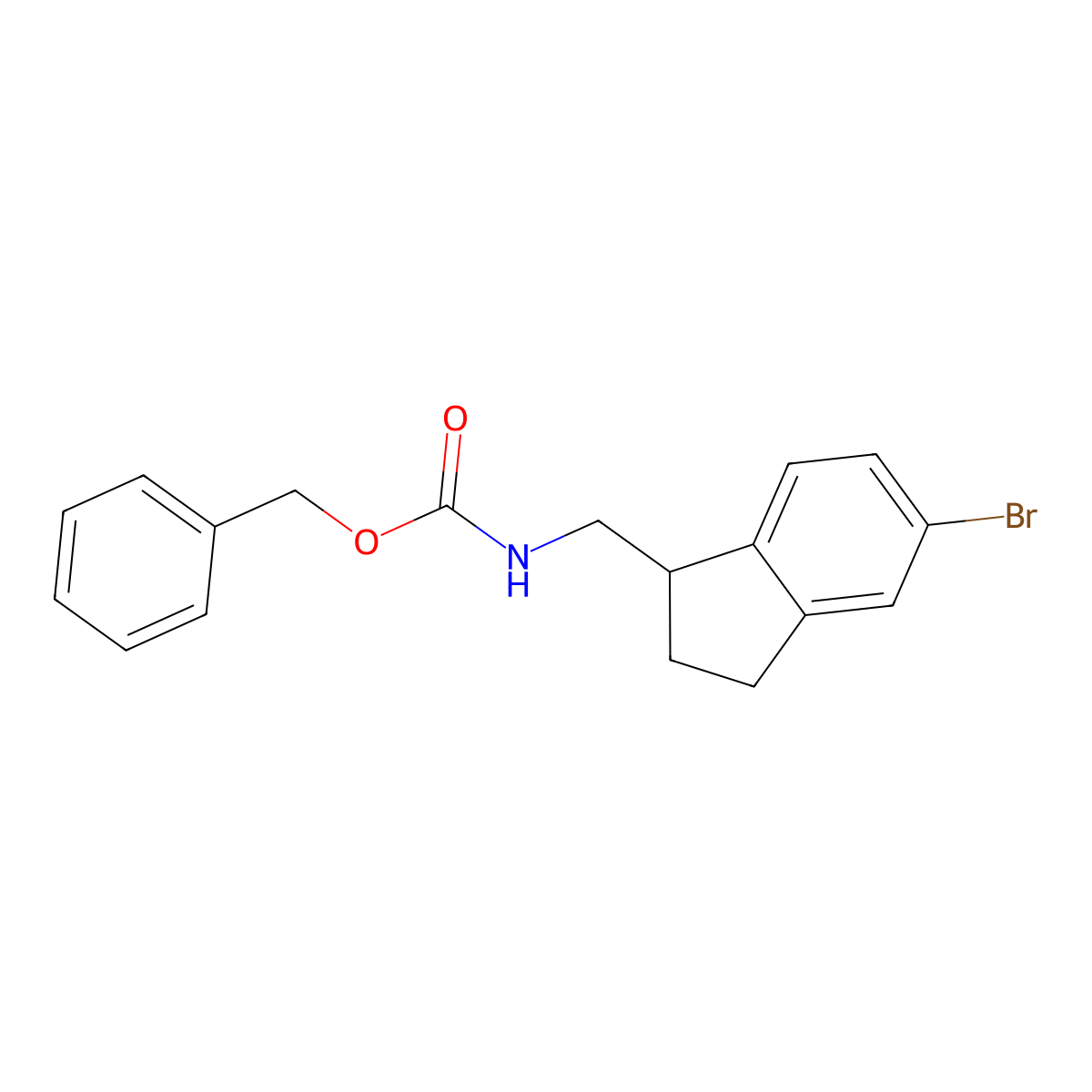 benzyl N-[(5-bromo-2,3-dihydro-1H-inden-1-yl)methyl]carbamate molecular structure, CAS 2680684-96-0