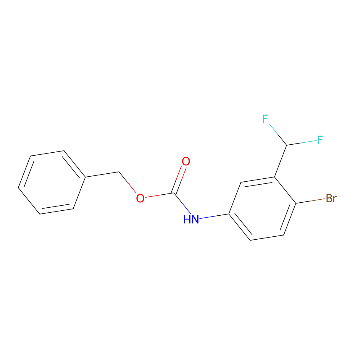 benzyl N-[4-bromo-3-(difluoromethyl)phenyl]carbamate molecular structure, CAS 2680685-00-9