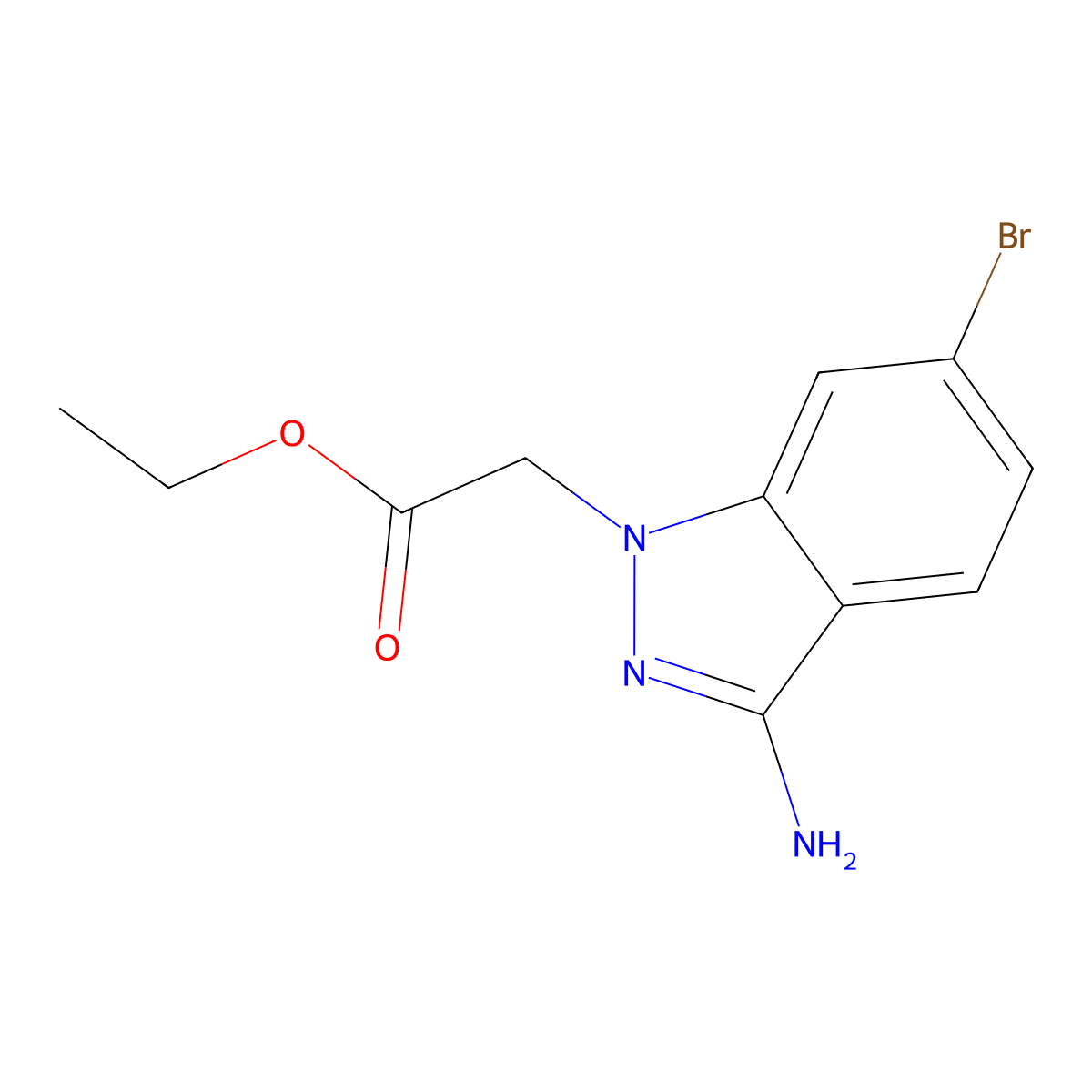 ethyl 2-(3-amino-6-bromo-1H-indazol-1-yl)acetate molecular structure, CAS 2680685-03-2