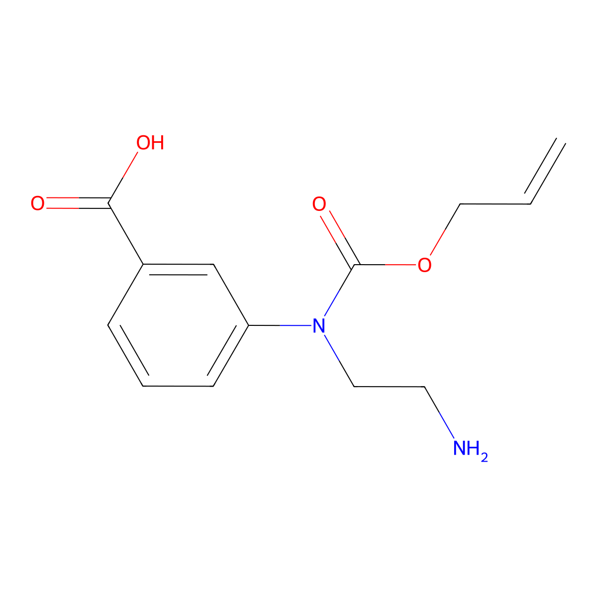 3-[(2-Aminoethyl)[(prop-2-en-1-yloxy)carbonyl]amino]benzoic acid molecular structure, CAS 2680685-07-6