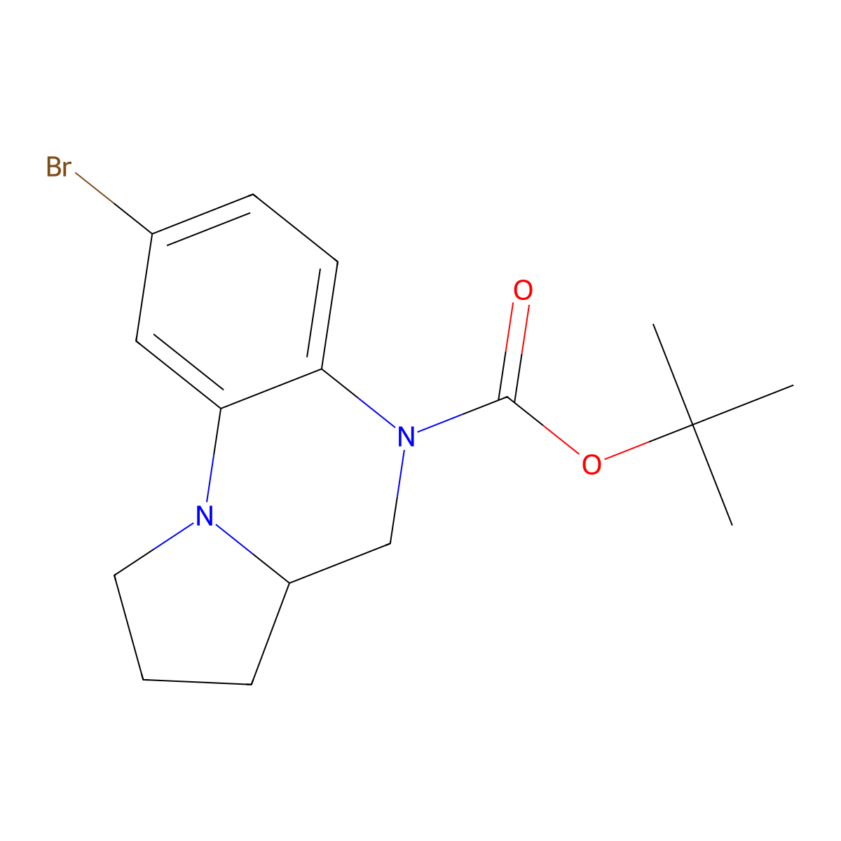 tert-butyl 8-bromo-1H,2H,3H,3aH,4H,5H-pyrrolo[1,2-a]quinoxaline-5-carboxylate molecular structure, CAS 2680685-10-1