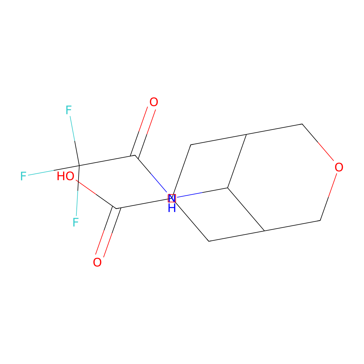 9-(2,2,2-Trifluoroacetamido)-3-oxabicyclo[3.3.1]nonane-7-carboxylic acid molecular structure, CAS 2680685-16-7